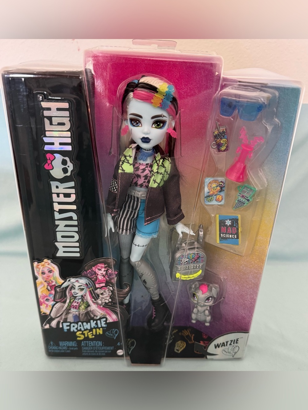 Monster High Frankie Stein Fashion Doll with Pet Watzie and Accessories